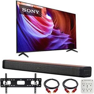 Sony KD85X85K 85" X85K 4K HDR LED TV with Smart Google TV (2022 Model) Bundle with Deco Home 60W 2.0 Channel Soundbar, 37"-100" TV Wall Mount Bracket Bundle and 6-Outlet Surge Adapter