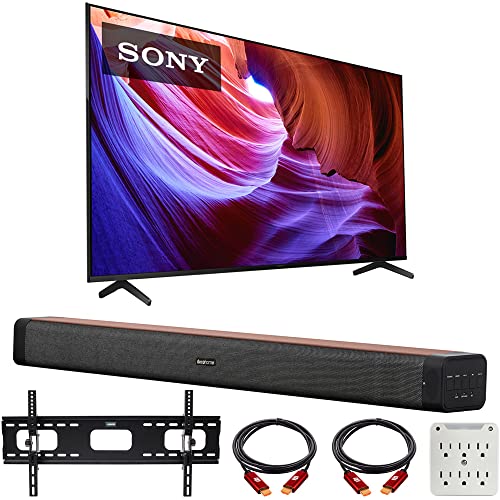 Sony KD85X85K 85" X85K 4K HDR LED TV with Smart Google TV (2022 Model) Bundle with Deco Home 60W 2.0 Channel Soundbar, 37"-100" TV Wall Mount Bracket Bundle and 6-Outlet Surge Adapter