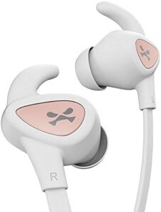 ghostek rush series wireless sport earbud headphones for women girls – white/rose | comfortable earbuds perfect for sports, running, jogging, working out