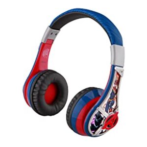 eKids Marvel Avengers Kids Bluetooth Headphones, Wireless Headphones with Microphone Includes Aux Cord, Volume Reduced Kids Foldable Headphones for School, Home, or Travel