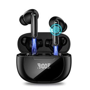atapeas wireless earbuds, bluetooth 5.3 true wireless stereo headphones with charging case led power display ipx7 waterproof earphones tws ear buds with 4 enc noise cancelling mic for android iphone