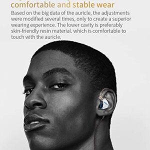 CCA C12 IEM in Ear Monitor 5BA+1DD Multi Drivers HiFi Earphones, 5 Balanced Armature and 1 Dynamic Drivers High Fidelity CCA Earbuds(Without mic, Blue)