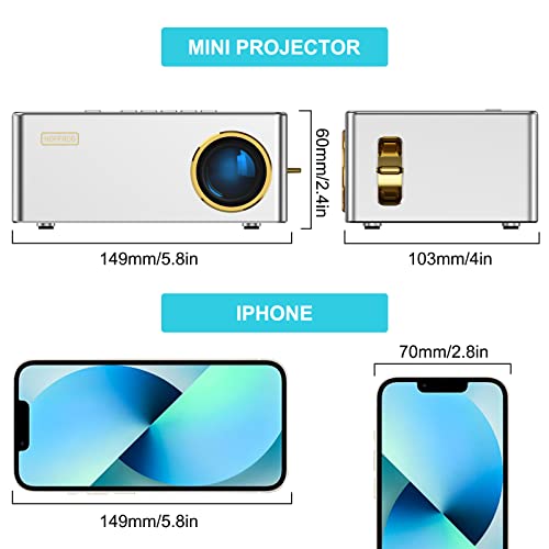 Mini Projector with WiFi Kids Gift, Portable Movie Phone Projecter, Proyector Portatil for Home Office Outdoor Video Projection
