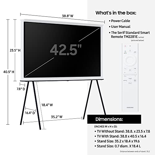 SAMSUNG 43-Inch Class The Serif LS01B Series - QLED 4K Smart TV with Alexa Built-in (QN43LS01BAFXZA, 2022 Model) (Renewed)