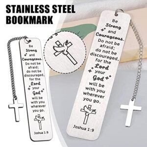 Metal Bookmark with Cross Pendant Inspirational Mark Gifts Book Page Teacher's Day Book Reading Stationery Student