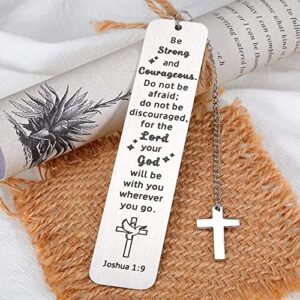 Metal Bookmark with Cross Pendant Inspirational Mark Gifts Book Page Teacher's Day Book Reading Stationery Student