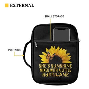 LedBack Butterfly Sunflower Bible Covers for Women Bible Case Bible Accessories with Handle and Zippered Pocket Bible Tote Bag for Kids