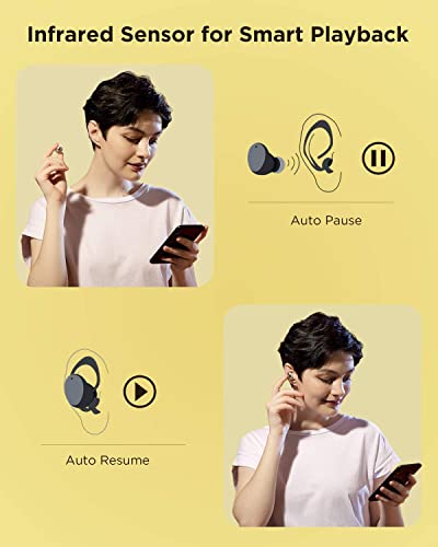 1MORE Colorbuds Wireless Earbuds Bluetooth 5.0 Headphone with Fast Charging, 22H，USB C, IPX5 Waterproof Stereo in-Ear Earphones CVC8.0 Build-in Dual Mic ENC Auto Play/Pause for Sport & Work (Renewed)