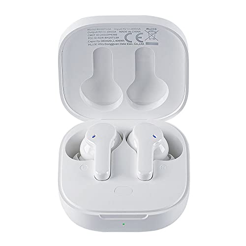 QCY T13 True Wireless Earbuds Bluetooth 5.1 Headphones Touch Control with Charging Case Waterproof Stereo Earphones in-Ear Built-in Mic Headset 40H Playtime (White)