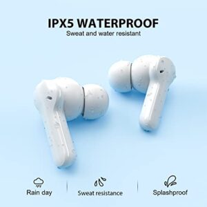 QCY T13 True Wireless Earbuds Bluetooth 5.1 Headphones Touch Control with Charging Case Waterproof Stereo Earphones in-Ear Built-in Mic Headset 40H Playtime (White)