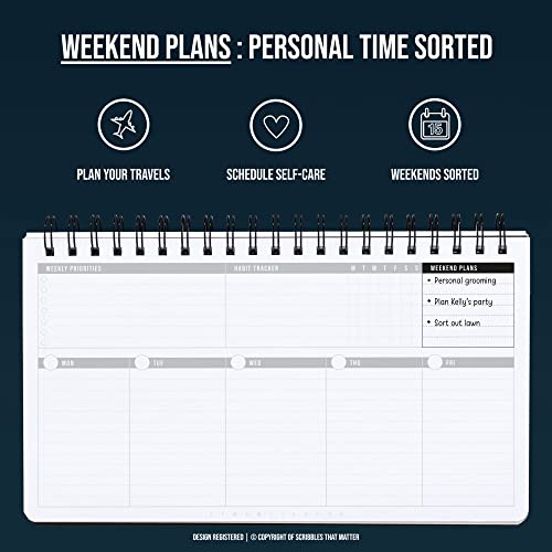 Weekly Planner 2023-2024 (Undated) | Daily Weekly Monthly Planner PRODUCTIVE WEEKS | Academic planner | Organizers for office work, college | Week at a glance planners | For men and women