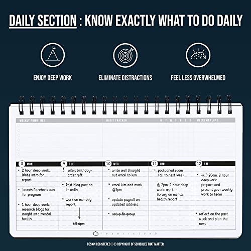 Weekly Planner 2023-2024 (Undated) | Daily Weekly Monthly Planner PRODUCTIVE WEEKS | Academic planner | Organizers for office work, college | Week at a glance planners | For men and women