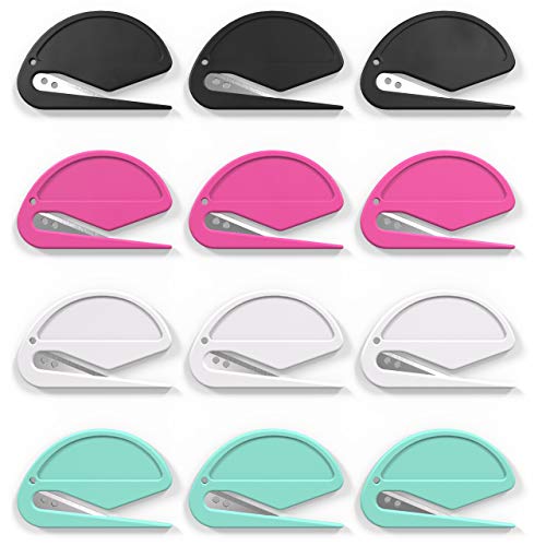 Uncommon Desks Letter Openers - Bulk 12 Pieces - Sharp and Efficient - Open Envelopes with Ease (Mixed Colors, 12 Pieces)