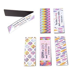 feather pattern magnetic bookmarks, 6 bookmarks