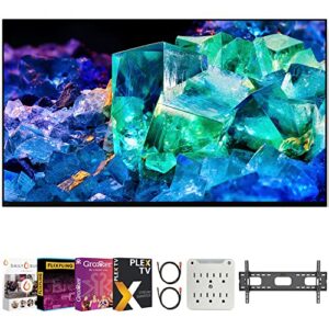 sony xr55a95k 55 inch bravia xr a95k 4k hdr oled tv with smart google tv 2022 model bundle with premiere movies streaming + 37-100 inch tv wall mount + 6-outlet surge adapter + 2x 6ft hdmi cable