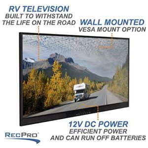 RecPro RV TV 40" | 1080p HD | 12V DC | 2X HDMI Ports | Built-in Tuner for Local Stations