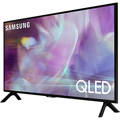 SAMSUNG QN32Q60AA 32 Inch QLED HDR 4K UHD Smart TV Bundle with Premiere Movies Streaming + Deco Mount 19-45 inch Slim Flat Wall Mount Kit + 6-Outlet Surge Adapter + 2X 6FT 4K HDMI 2.0 Cable