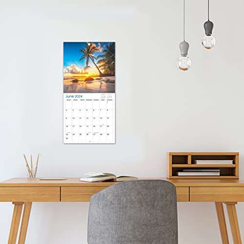 2023 Wall Calendar – Wall Calendar 2023-2024, 18 Months from Jan 2023 - Jun 2024, 12" x 24" (Open), 12" x 12" (Closed), 2023 Calendar with Daily Blocks, Perfect Calendar for Planning – Tropical Island