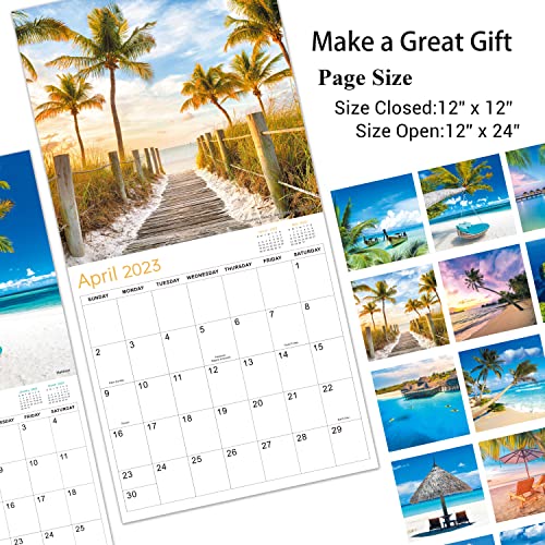 2023 Wall Calendar – Wall Calendar 2023-2024, 18 Months from Jan 2023 - Jun 2024, 12" x 24" (Open), 12" x 12" (Closed), 2023 Calendar with Daily Blocks, Perfect Calendar for Planning – Tropical Island