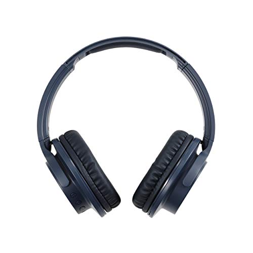 Audio-Technica ATH-ANC500BTNV QuietPoint Wireless Active Noise-Cancelling Headphones, Navy