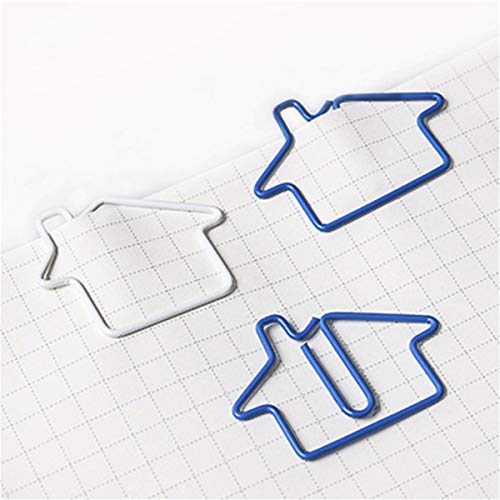 Small House Style Shaped Paper Clips Bookmarks Smooth Finish Fun Office Supplies for Kids School Student (32)