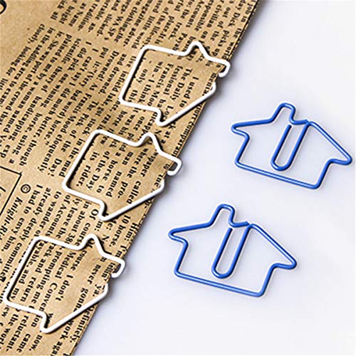 Small House Style Shaped Paper Clips Bookmarks Smooth Finish Fun Office Supplies for Kids School Student (32)