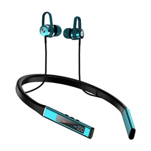 neckband bluetooth headphones around the neck wireless earbuds with microphone 100h long battery life waterproof running workout headphones noise cancelling earphones for android ios sports cycling