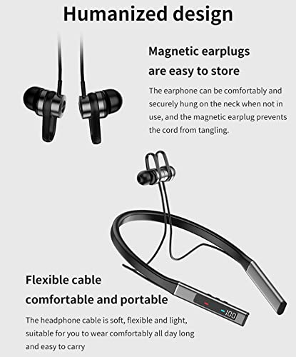 Neckband Bluetooth Headphones Around The Neck Wireless Earbuds with Microphone 100H Long Battery Life Waterproof Running Workout Headphones Noise Cancelling Earphones for Android iOS Sports Cycling