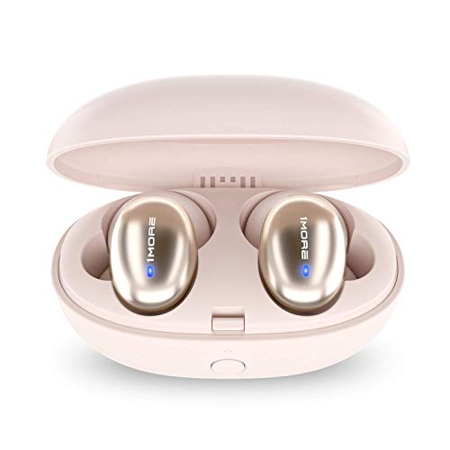 1MORE Stylish True Wireless in-Ear Headphones - Bluetooth - 6.5 Hours of Battery - 15-Minute Quick Charge for 3 Hours of Use – Portable Charging Headphone Case Included - Gold (Renewed)