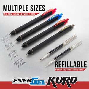 EnerGel Kuro Liquid Gel Pen, (0.7mm) Medium line, Assorted Ink, 24-pk