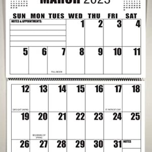 Jumbo Large Print 2023 Wall Calendar | 13-months | 17" x 22" hanging on wall | 17" x 11" closed