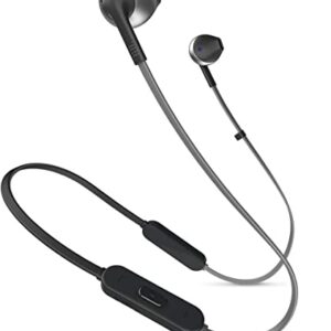 JBL T205BT Wireless in-Ear Headphones with Three-Button Remote and Microphone (Silver)