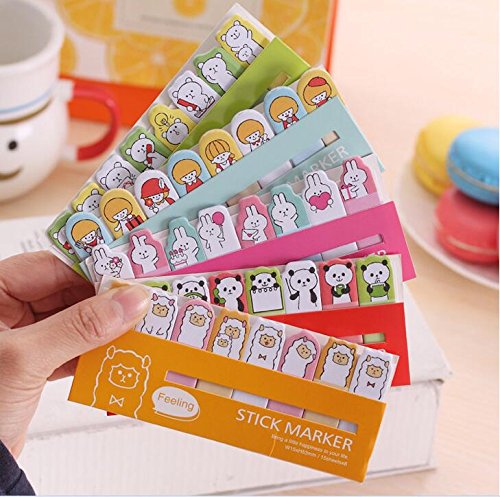 Funny Animals Sticker Bookmark Marker Memo Flags Index Tab Sticky Notes,Pack of 7