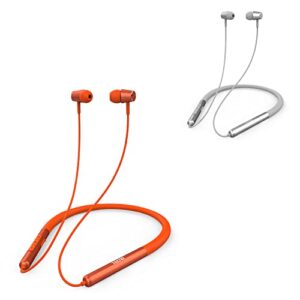 tecno magnetic wireless bluetooth headphones, bluetooth earbuds neckband with microphone, bluetooth 5.2 wireless earphones with mic for workout running, orange