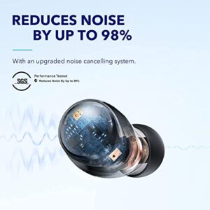 soundcore by Anker Space A40 Adaptive Active Noise Cancelling Wireless Earbuds, Reduce Noise by Up to 98%, Ultra Long 50H Playtime, Hi-Res Sound, App Customization, Wireless Charge (Renewed)