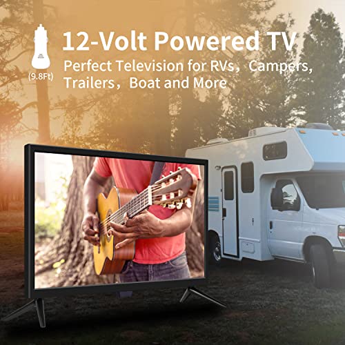 Feihe 22 Inch TV, 1080p LED Widescreen HDTV with Digital ATSC Tuners, 22 Inch Flat Screen TV with HDMI, VGA, RCA, USB for Kitchen, RV, Bedroom, Caravan