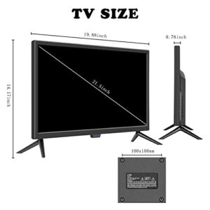 Feihe 22 Inch TV, 1080p LED Widescreen HDTV with Digital ATSC Tuners, 22 Inch Flat Screen TV with HDMI, VGA, RCA, USB for Kitchen, RV, Bedroom, Caravan