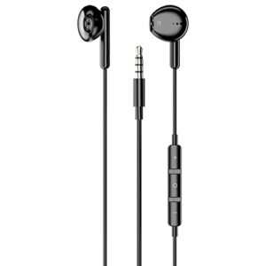 k88 earbuds wired headphones earphones 3.5mm plug voice call headset shocking hd eight-core surround sound/powerful noise reducing & tangle free with multi-function wire control & powerful bass, black