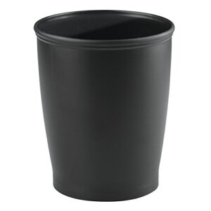 idesign – 93437 idesign kent plastic wastebasket, small round plastic trash can for bathroom, bedroom, dorm, college, office, 8.25″ x 10″, black