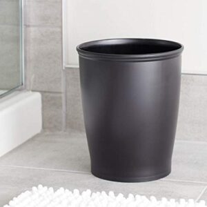 iDesign - 93437 iDesign Kent Plastic Wastebasket, Small Round Plastic Trash Can for Bathroom, Bedroom, Dorm, College, Office, 8.25" x 10", Black