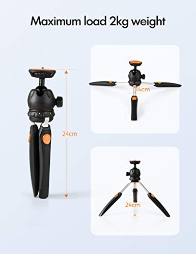 Projector, AKIYO Mini Portable Projector Tripod, 360° Arbitrary Rotation with 2 Height Modes, Multi-Function, Support Most of The Projectors Or Cameras Within 4.4lbs