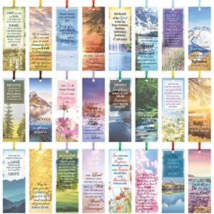 120 pcs bible verse inspirational bookmarks scripture christian motivational bookmarks encouragement verse page marker with colorful ribbons christmas gifts for women men church office supplies
