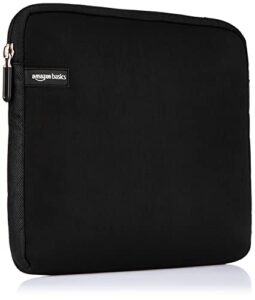 amazon basics 11.6-inch laptop sleeve, protective case with zipper – black