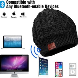 ZRUHIG Bluetooth Beanie,Stereo Knit Music Hat with Bluetooth V5.0 Wireless Hats Headphone Upgraded Unisex Knit Bluetooth Beanie Suitable for Outdoor Sports,Gift