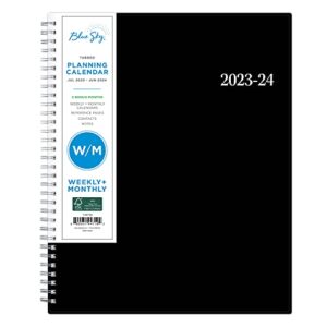 blue sky 2023-2024 academic year weekly and monthly planner, 8.5″ x 11″, flexible cover, wirebound, enterprise (144719)