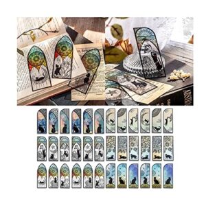 6pcs cute black cat waterproof bookmark with creative design, the best gift for those who love to read