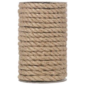 vivifying jute rope, 50 feet 8mm natural heavy duty twine for crafts, cat scratch post, bundling and hanging