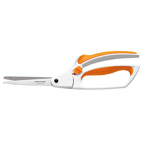 Fiskars 12-99118697WJ Easy Action 8 Inch Fabric Scissors, White