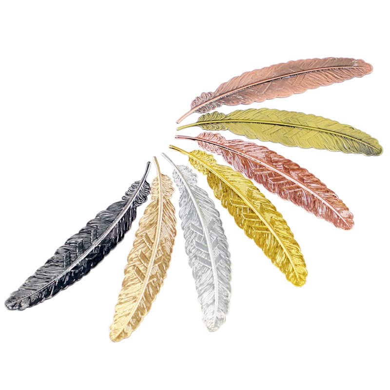 Nebel 14 Pieces Metal Bookmarks Feather Bookmarks Metal Feather Bookmarks Perfect Gift for Woman and Kids