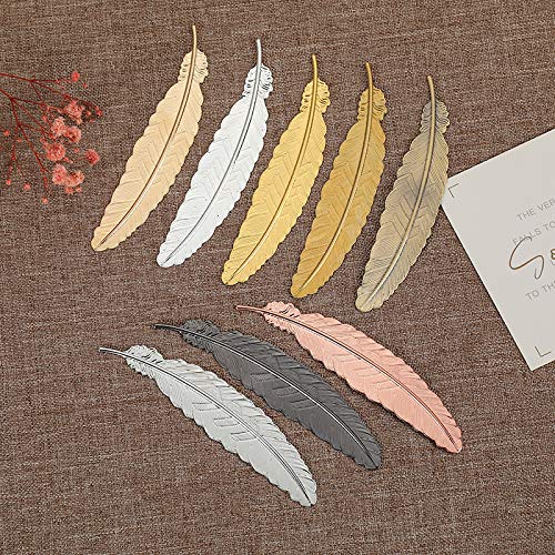 Nebel 14 Pieces Metal Bookmarks Feather Bookmarks Metal Feather Bookmarks Perfect Gift for Woman and Kids